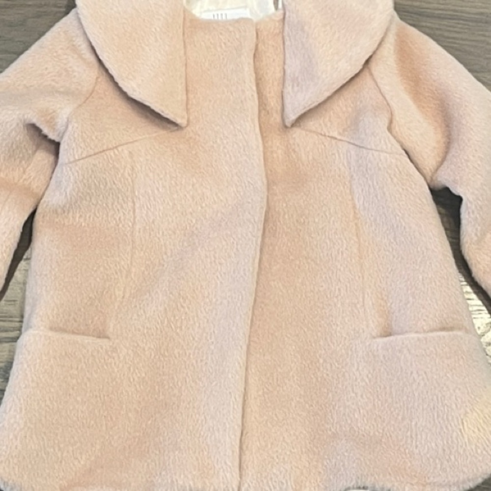 Little Goodall Girls Size 5 Pale Pink Faux Fur Pea Coat - Picture 6 of 14